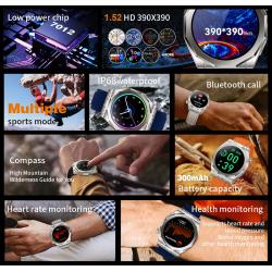 Σετ Smartwatch με 3 λουράκια - Z83 MAX - 880518 - Black