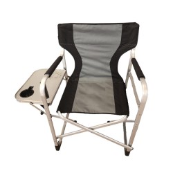 Πτυσσόμενη καρέκλα camping με ενσωματωμένο τραπεζάκι - 1805-1 - 170136 - Grey