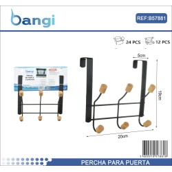 Μεταλλική κρεμάστρα πόρτας 3 θέσεων - 57881