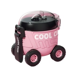 Παιδικό παγούρι πλαστικό - Αυτοκινητάκι - 600ml - 722399 - Pink