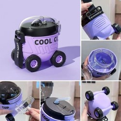 Παιδικό παγούρι πλαστικό - Αυτοκινητάκι - 600ml - 722399 - Blue