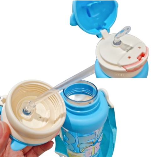 Παιδικό παγούρι πλαστικό με καλαμάκι - 650ml - 722436 - Blue Παιδικό παγούρι πλαστικό με καλαμάκι - 650ml - 722436 - Blue