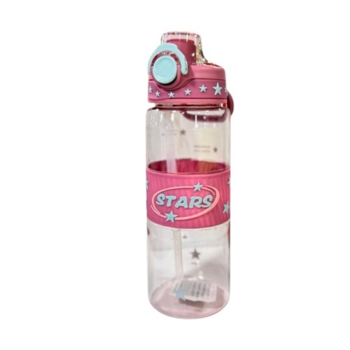 Φορητό παγούρι πλαστικό με καλαμάκι - 600ml - 722443 - Pink Φορητό παγούρι πλαστικό με καλαμάκι - 600ml - 722443 - Pink
