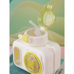 Φορητό παγούρι πλαστικό με καλαμάκι - Camera - 600ml - 722450 - Pink