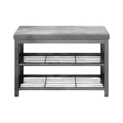 Ραφιέρα παπουτσιών μεταλλική με κάθισμα - 100cm - 209 - 915084 - Grey