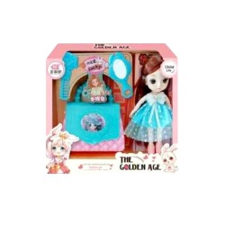 Σετ κούκλα Vintage με αξεσουάρ ομορφιάς - A810026 - 215355