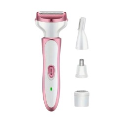 Ξυριστική μηχανή προσώπου-σώματος - 4 in 1 - KM-7114 - Kemei - Pink