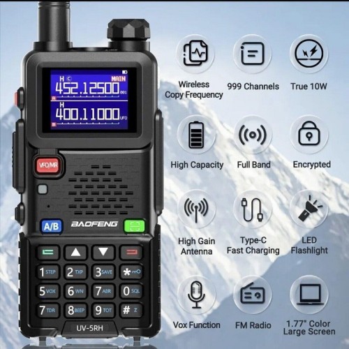 Φορητός πομποδέκτης UHF/VHF - UV5RH - Baofeng - 402055 Φορητός πομποδέκτης UHF/VHF - UV5RH - Baofeng - 402055