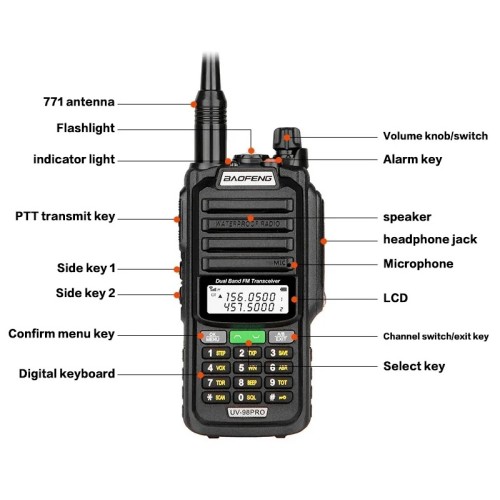 Φορητός πομποδέκτης UHF/VHF - UV98 PRO - Baofeng - 402987 - Green Φορητός πομποδέκτης UHF/VHF - UV98 PRO - Baofeng - 402987 - Green