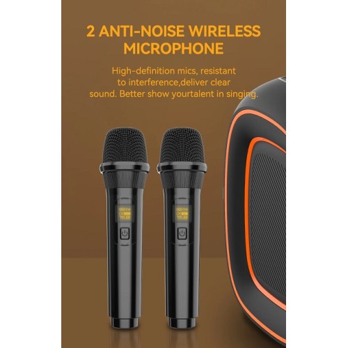 Φορητό ηχείο subwoofer με 2 μικρόφωνα Karaoke - ZQS-L19 - 801155 Φορητό ηχείο subwoofer με 2 μικρόφωνα Karaoke - ZQS-L19 - 801155
