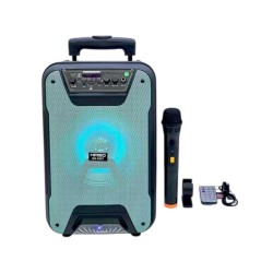 Φορητό ηχείο subwoofer με μικρόφωνο Karaoke - QS-5807 - 260707 - Blue