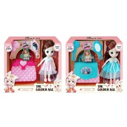 Σετ κούκλα Vintage με αξεσουάρ ομορφιάς - A810026 - 215355