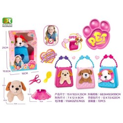 Λούτρινο σκυλάκι με αξεσουάρ & τσάντα μεταφοράς - DR5093 - 215405 Λούτρινο σκυλάκι με αξεσουάρ & τσάντα μεταφοράς - DR5093 - 215405