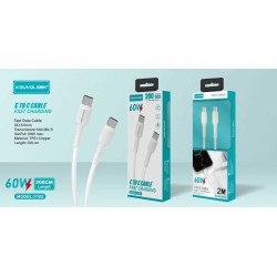 Καλώδιο φόρτισης & data - USB Type-C σε Type-C - Fast Charge - X102-C- 2m - 60W - 632409 Καλώδιο φόρτισης & data - USB Type-C σε Type-C - Fast Charge - X102-C- 2m - 60W - 632409