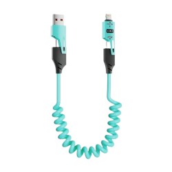 Καλώδιο φόρτισης & data σπιράλ - 4in1 - Fast Charge - X204 - 27-65W - 102048 - Blue Καλώδιο φόρτισης & data σπιράλ - 4in1 - Fast Charge - X204 - 27-65W - 102048 - Blue