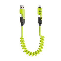 Καλώδιο φόρτισης & data σπιράλ - 4in1 - Fast Charge - X204 - 27-65W - 102048 - Green Καλώδιο φόρτισης & data σπιράλ - 4in1 - Fast Charge - X204 - 27-65W - 102048 - Green