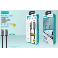 Καλώδιο φόρτισης & data - USB Type-C σε Type-C - Fast Charge - X220 - 66W - 702205