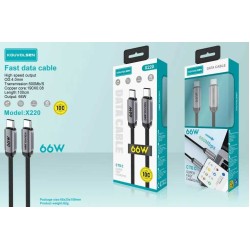 Καλώδιο φόρτισης & data - USB Type-C σε Type-C - Fast Charge - X220 - 66W - 702205 Καλώδιο φόρτισης & data - USB Type-C σε Type-C - Fast Charge - X220 - 66W - 702205