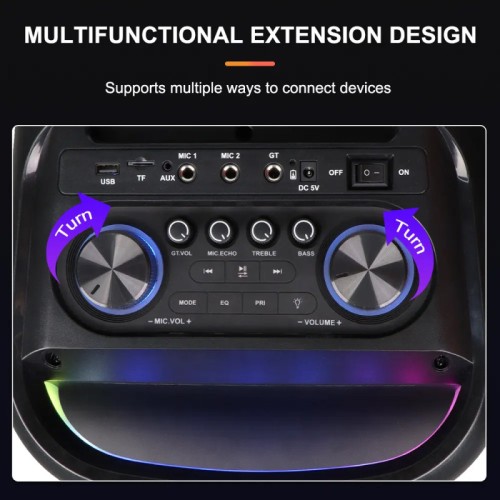 Φορητό ηχείο subwoofer με 2 μικρόφωνα Karaoke - ZQS-8258 - 801179 Φορητό ηχείο subwoofer με 2 μικρόφωνα Karaoke - ZQS-8258 - 801179