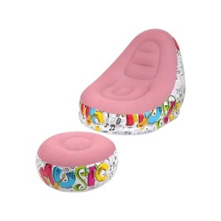 Φουσκωτή πολυθρόνα με υποπόδιο - 812389 - Pink