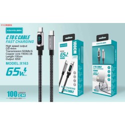 Καλώδιο φόρτισης & data με ψηφιακή οθόνη - USB Type-C σε Type-C - Super Fast Charge - X163 - 65W - 901639 Καλώδιο φόρτισης & data με ψηφιακή οθόνη - USB Type-C σε Type-C - Super Fast Charge - X163 - 65W - 901639