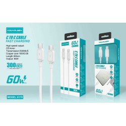 Καλώδιο φόρτισης & data - USB Type-C σε Type-C - Fast Charge - X176 - 3m - 60W - 901767 Καλώδιο φόρτισης & data - USB Type-C σε Type-C - Fast Charge - X176 - 3m - 60W - 901767