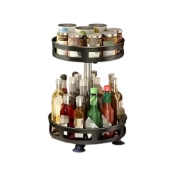 Ραφιέρα οργάνωσης κουζίνας περιστρεφόμενη διώροφη - 11902 - 114005 - Black