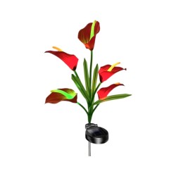 Φωτιζόμενα διακοσμητικά λουλούδια LED με ηλιακό πάνελ - 2pcs - 150302 - Red Φωτιζόμενα διακοσμητικά λουλούδια LED με ηλιακό πάνελ - 2pcs - 150302 - Red