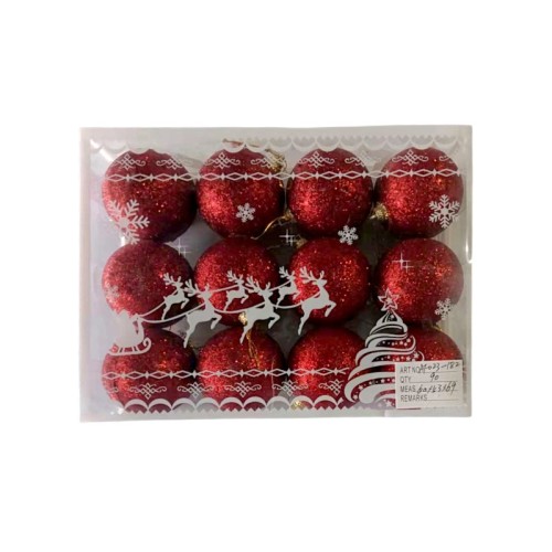 Σετ Χριστουγεννιάτικες μπάλες - 6cm - 12pcs - 231825