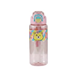 Παιδικό παγούρι πλαστικό με καλαμάκι - 750ml - 413258 - Pink