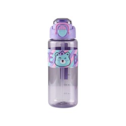 Παιδικό παγούρι πλαστικό με καλαμάκι - 750ml - 413258 - Purple