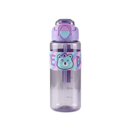 Παιδικό παγούρι πλαστικό με καλαμάκι - 750ml - 413258 - Purple