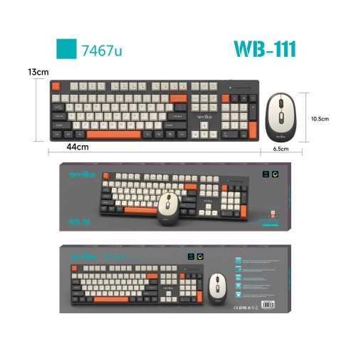 Σετ ασύρματο πληκτρολόγιο & ποντίκι - WB-111 - Weibo - 658328 Σετ ασύρματο πληκτρολόγιο & ποντίκι - WB-111 - Weibo - 658328