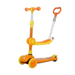 Παιδικό πατίνι τρίκυκλο με κάθισμα & λαβή - JX806 - 630118 - Orange