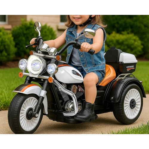 Παιδικό ηλεκτροκίνητο τρίκυκλο scooter με φάρο - BJQ-6388 - 701114 - White/Orange Παιδικό ηλεκτροκίνητο τρίκυκλο scooter με φάρο - BJQ-6388 - 701114 - White/Orange