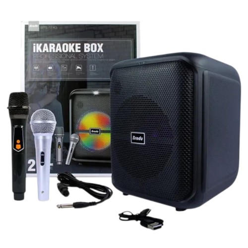 Φορητό ηχείο subwoofer με 2 μικρόφωνα Karaoke - BTS-1740 - 717400 Φορητό ηχείο subwoofer με 2 μικρόφωνα Karaoke - BTS-1740 - 717400