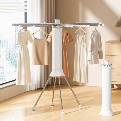 Πτυσσόμενη κρεμάστρα δαπέδου & απλώστρα ρούχων τροχήλατη - 12001-1 - 114258