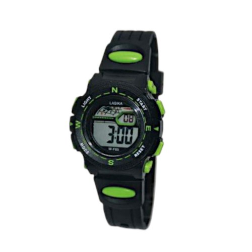 Παιδικό ψηφιακό ρολόι χειρός - LS85 - Lasika - 817421 - Black/Green