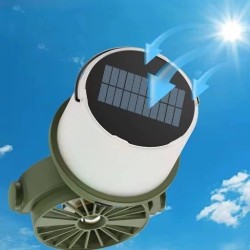 Επαναφορτιζόμενο φαναράκι LED με ανεμιστήρα & ηλιακό πάνελ - 2in1 - CH-F803 - 817568