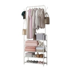 Κρεμάστρα δαπέδου με ράφια παπουτσιών - 6013-5 - 915039 - White