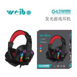 Ενσύρματα ακουστικά Gaming - LED RGB - G62 - Weibo - 658519