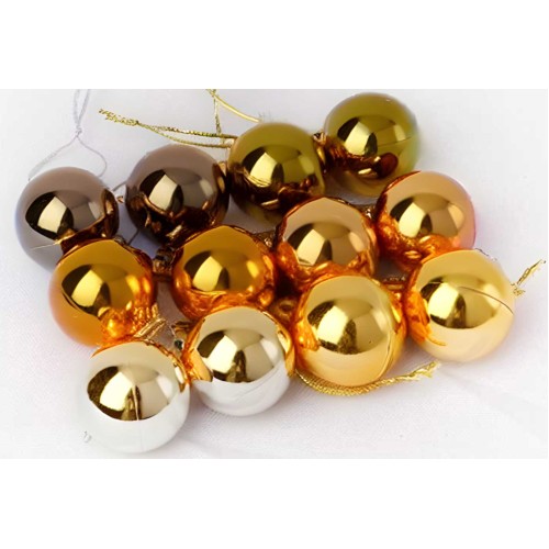Σετ Χριστουγεννιάτικες μπάλες - 8cm - 12pcs - 326048 - Gold