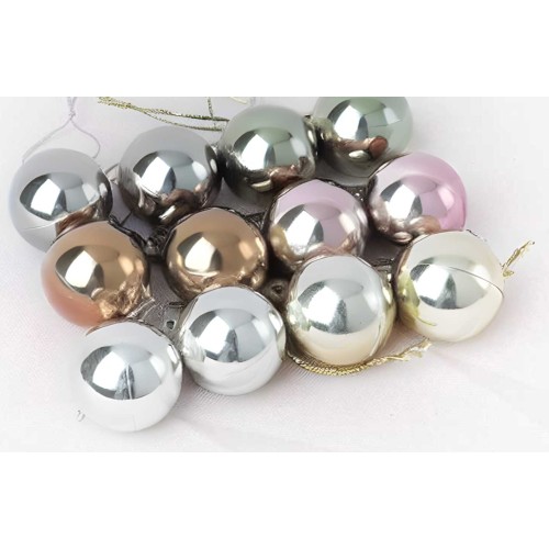 Σετ Χριστουγεννιάτικες μπάλες - 8cm - 12pcs - 326048 - Silver