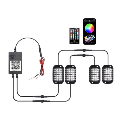 Σετ διακοσμητικά φώτα πλαισίου αυτοκινήτου LED με τηλεχειρισμό - 1112110/R04 - 110852