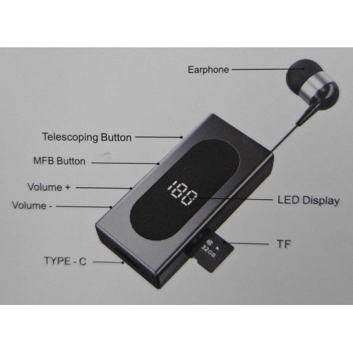 Ασύρματο ακουστικό Bluetooth - K100 - 153416 - Black