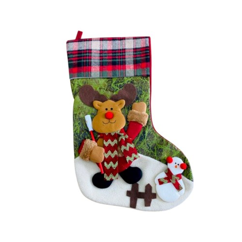 Χριστουγεννιάτικη διακοσμητική κάλτσα κρεμαστή - 30x47cm - 212191