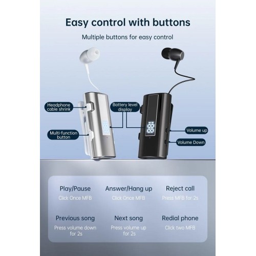 Ασύρματο ακουστικό Bluetooth - K92 - 230632 - Rose Gold