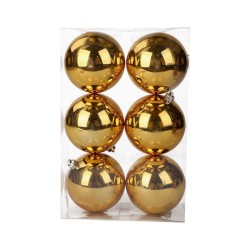 Σετ Χριστουγεννιάτικες μπάλες - 10cm - 6pcs - 326024 - Gold