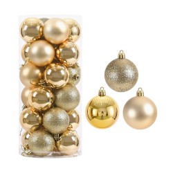 Σετ Χριστουγεννιάτικες μπάλες - 10cm - 20pcs - 326017 - Gold