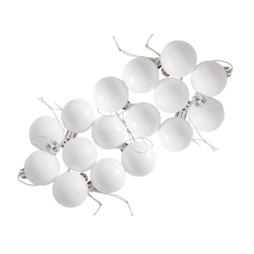 Σετ Χριστουγεννιάτικες μπάλες - 8cm - 12pcs - 326055 - White
